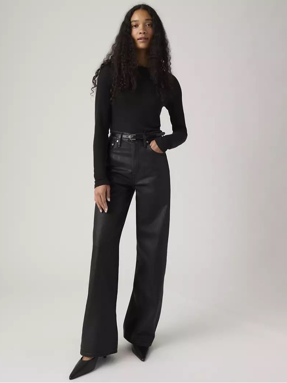 LEVIS COATED RIBCAGE WIDE LEG JEANS